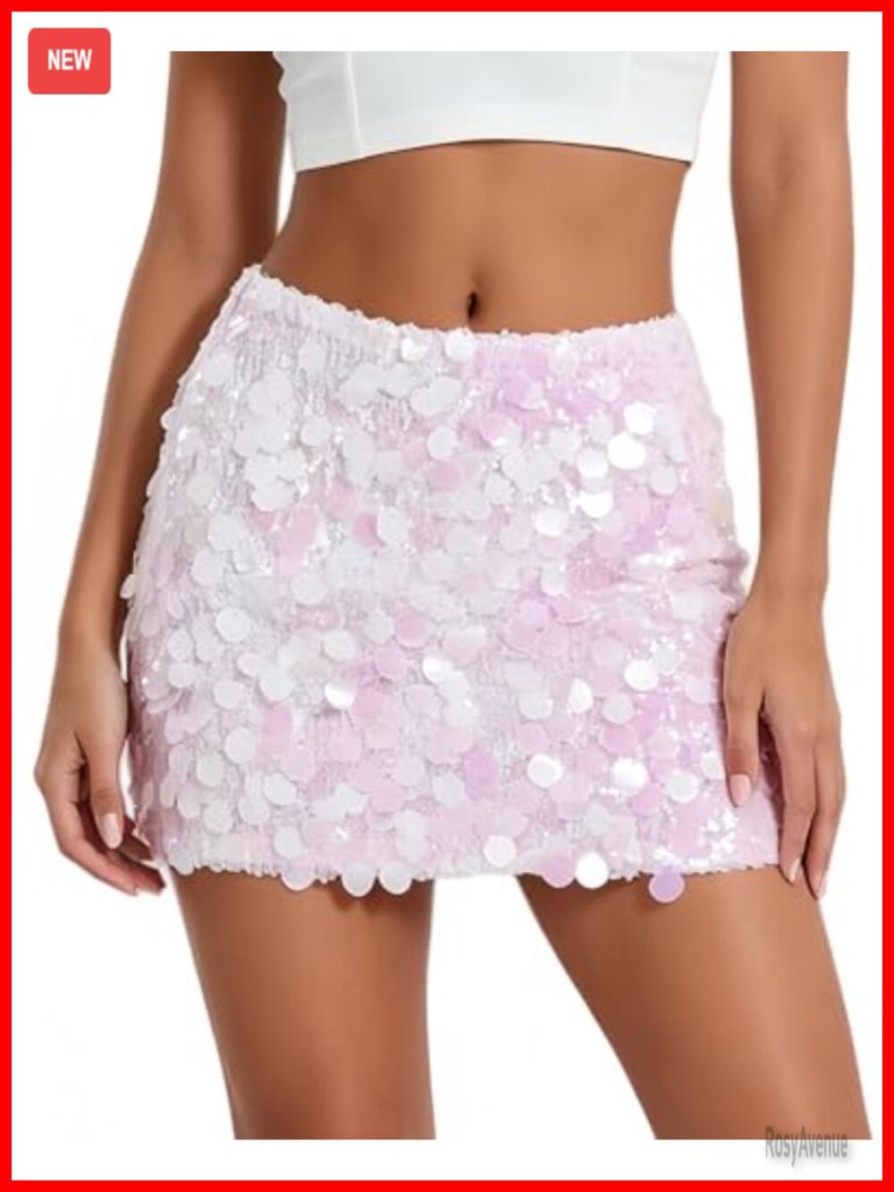 Sequin Mini Skirt with Built-in Shorts Bodycon Polyester Blend